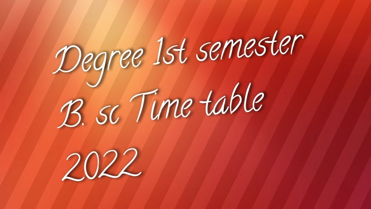 ANU degree 1st semester Time table 2022