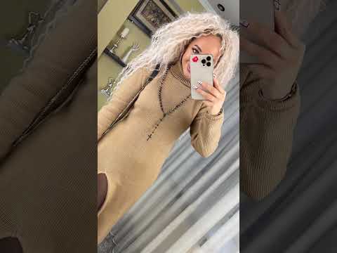 Тепла жіноча стильна сукня на кожен день «ОЛЕКСАНДРА» (Onesize 42-50), Капучино, видео 1