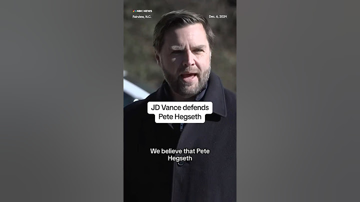 JD Vance defends Pete Hegseth