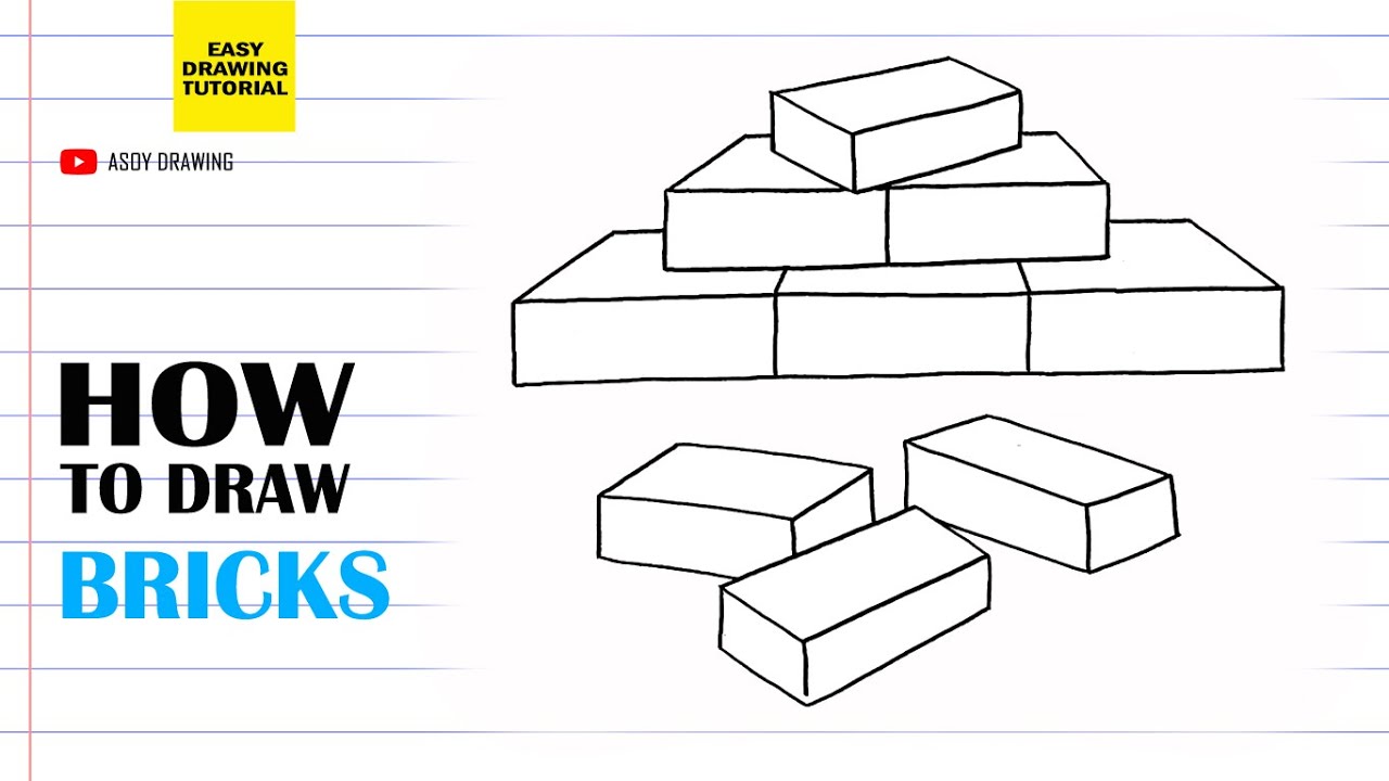 How to draw Bricks Easy - YouTube