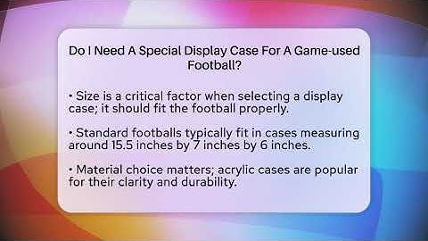 Do I Need A Special Display Case For A Game-used Football? - The Memorabilia Zone