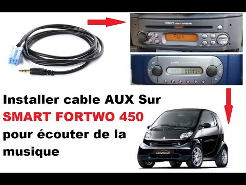 INSTALLER CABLE AUXILIAIRE SMART FORTWO 450 POUR AUTORADIO GRUNDIG