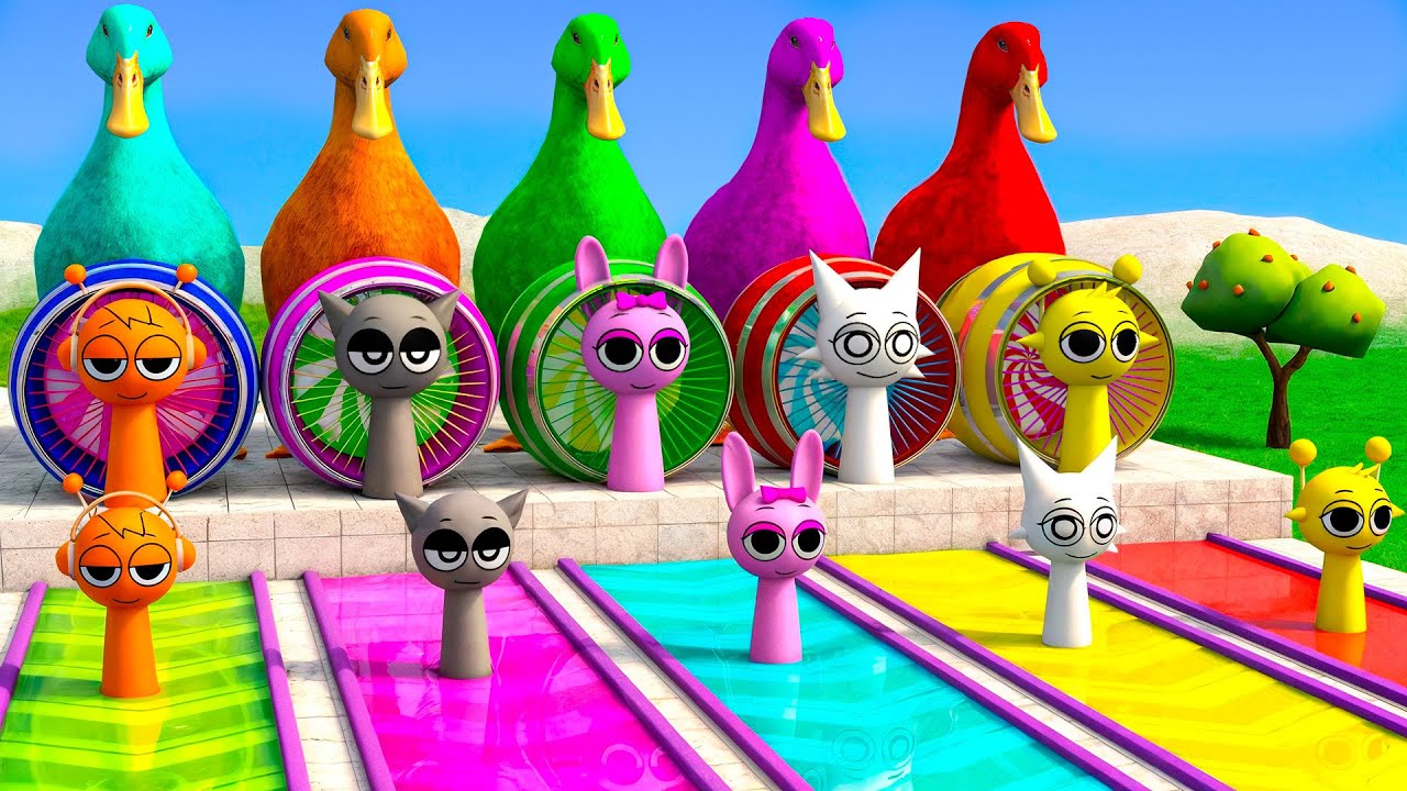 Long Slide Game With Incredibox Sprunki Pinki Oren Simon Sky Vineria 3d Animal Game Funny 3d Animals