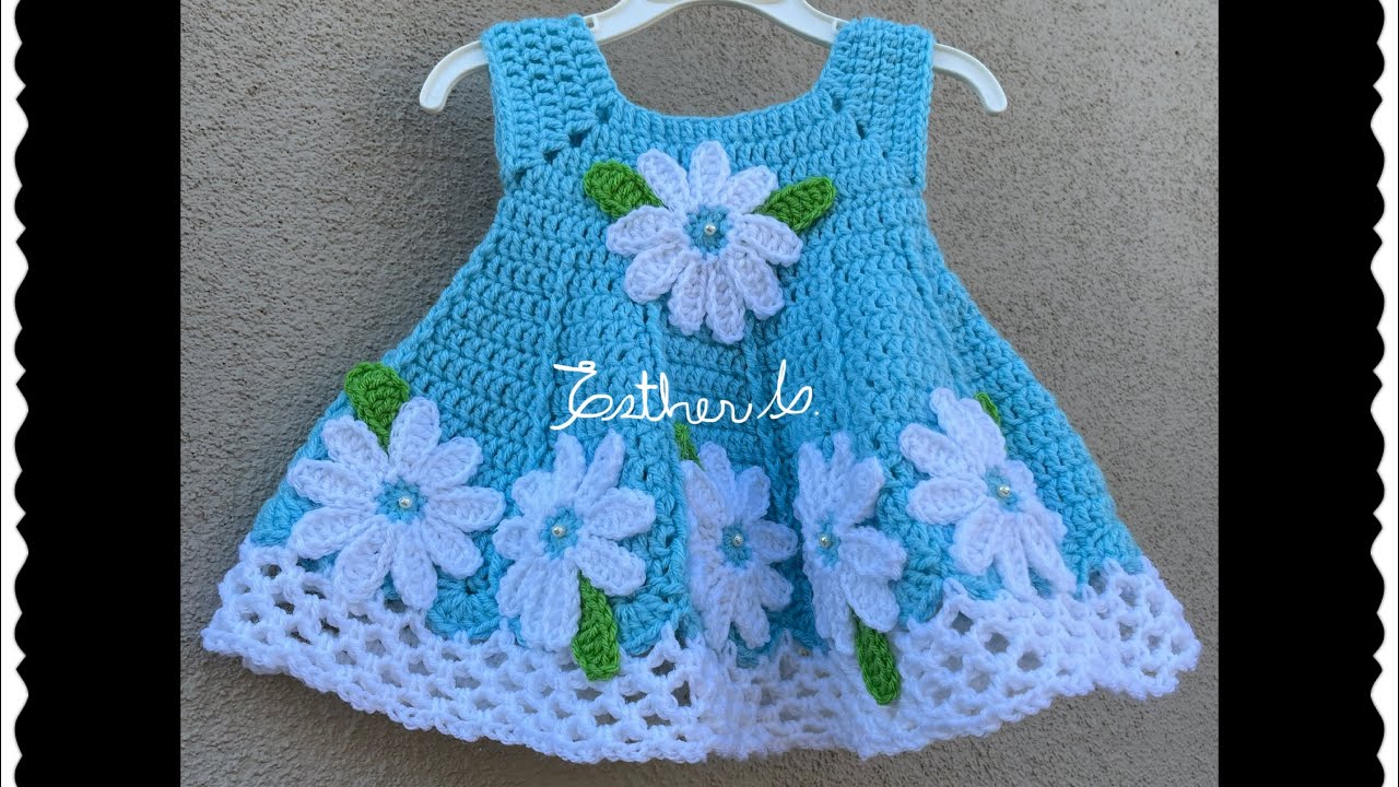 Vestido tejido crochet para meses - YouTube