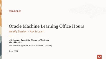 Weekly Office Hours: OML on Autonomous Database - Ask & Learn