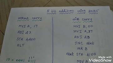 8 bit addition using 8085 in Tamil
