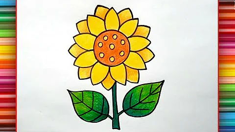 Sunflower Drawing || How To Draw Sunflower Step By Step || Easy Sunflower Drawing..