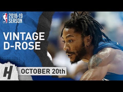 Derrick Rose VINTAGE Full Highlights Wolves vs Mavericks 2018.10.20 - 28 Pts off the Bench