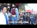 (WOW) PACQUIAO DRAWS LARGEST CROWD EVER FOR FINAL UGAS TRAINING IN LA; INSANE NUMBER OF FANS SHOW UP