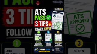 🚨 Resume ATS Pass Avvalante Ee 3 Tips Follow Avvu!#ATSResume #ResumeTips #CareerEdge #Freshers #Jobs
