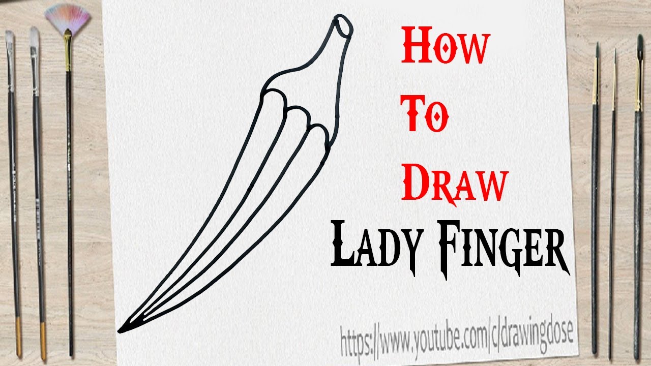 How to Draw a Lady Finger Lady Finger Drawing Easy YouTube