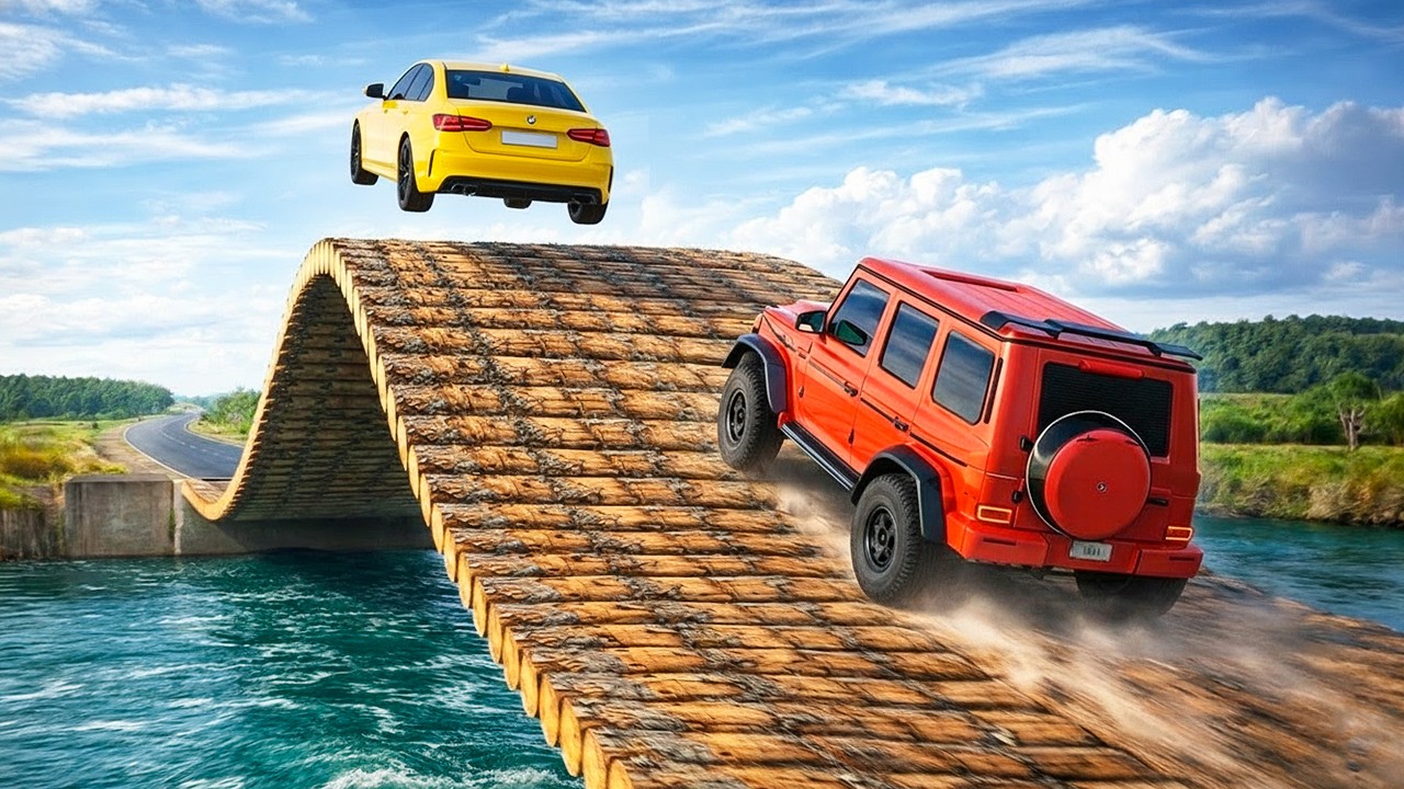 Cars vs Ramp Bridge Challenge #2 in BeamNG Drive!