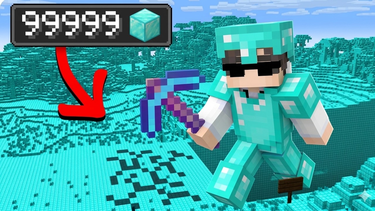 Minecraft, But I Can't Stop Mining Until I Hit 1 Billion Diamonds - YouTube