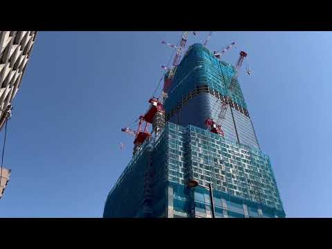 64階325m「虎ノ門・麻布台地区第一種市街地再開発事業」の様子 2022年5月3日撮影