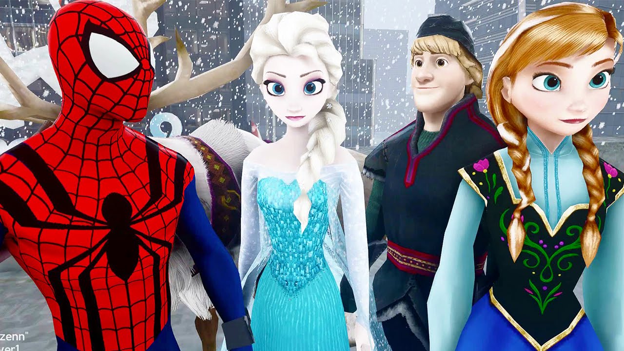 Total 73+ imagen elsa anna y spiderman