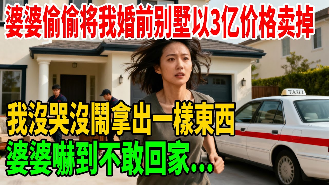 婆婆偷偷将我婚前别墅以3亿价格卖掉，我没哭没闹拿出一樣東西，婆婆嚇到不敢回家...#人生感悟 #婆媳关系 #嫁妆#台湾#香港