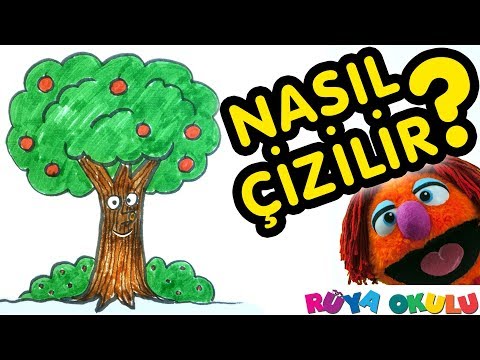 Ağaç Nasıl Çizilir? - Elma Ağacı - 🌳 - Çocuklar İçin Resim Çizme - RÜYA OKULU