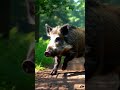 A wild boar falls into a trap while escaping from the fence. #wild boar #trap #subscribe #animals