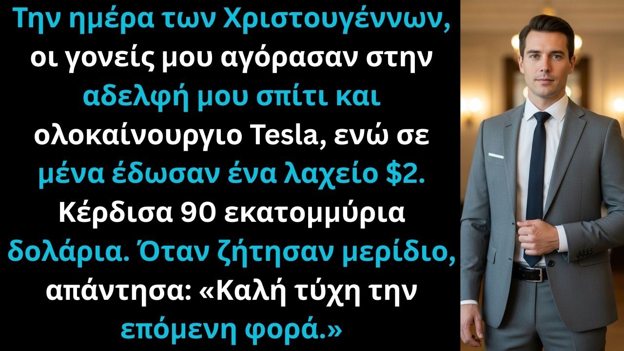Οι γονείς μου αγόρασαν στην αδελφή μου σπίτι και ολοκαίνουργιο Tesla, ενώ εγώ μόνο λαχείο $2.