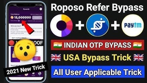 [Roposo  Trick] Roposo App USA Number Bypass Trick 2021 | Roposo Indian OTP Bypass Trick 2021 🤑