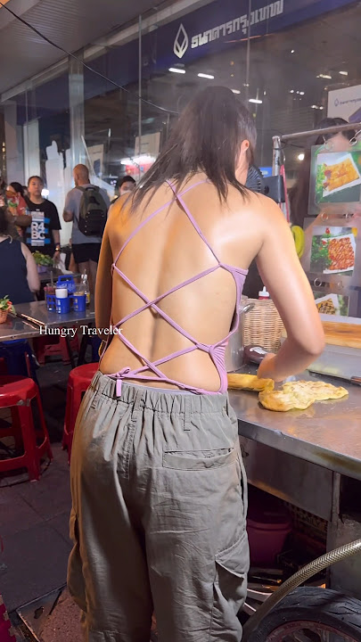 Hardworking Thai Lady Make Banana Pancake -Thai Street Food