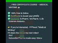 Free certificate course. Medical writing.. #free #certificate #medical #pharmacy #important