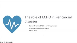 The role of echocardiography in pericardial diseases