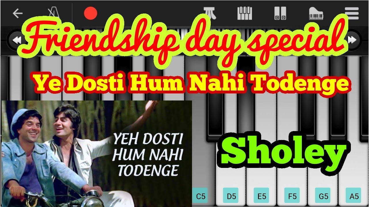 Ye Dosti (Sholey) | Kishore Kumar & Manna Dey | Ajinkya Entertainment | Short Mobile Piano