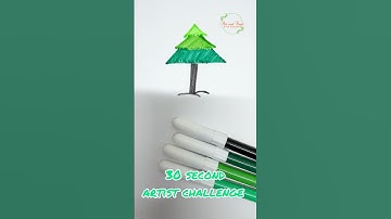 30 second artist challenge 🌲#art #shorts #ArtandCraftwithSultana