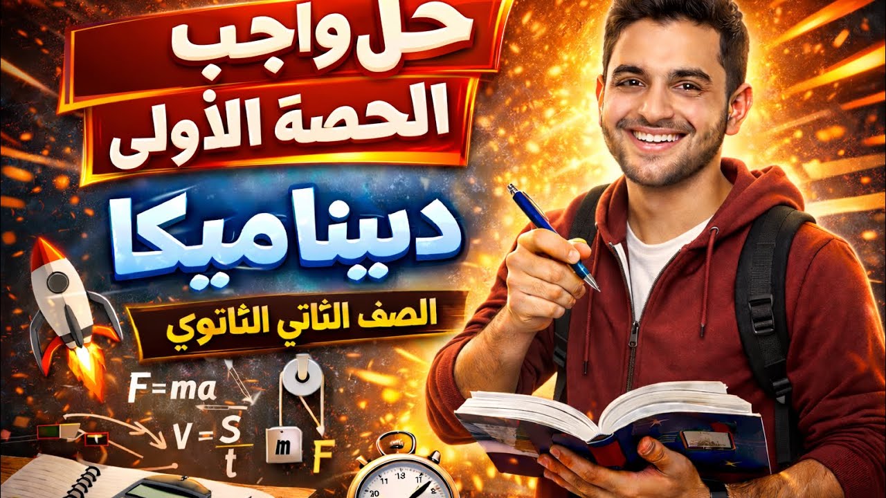 حل واجب الحصة ألأولى ديناميكا ٢ث 