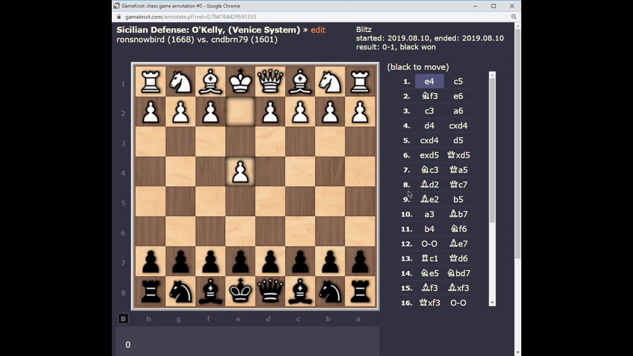 Sicilian Defense, the O'Kelly Variation - Remote Chess Academy