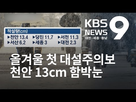 천안 적설량 13cm 함박눈 &#39;펑펑&#39; / KBS뉴스(NEWS)