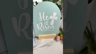 DIY chalkboard Easter sign from Walmart Dollar Shop using my Cricut.