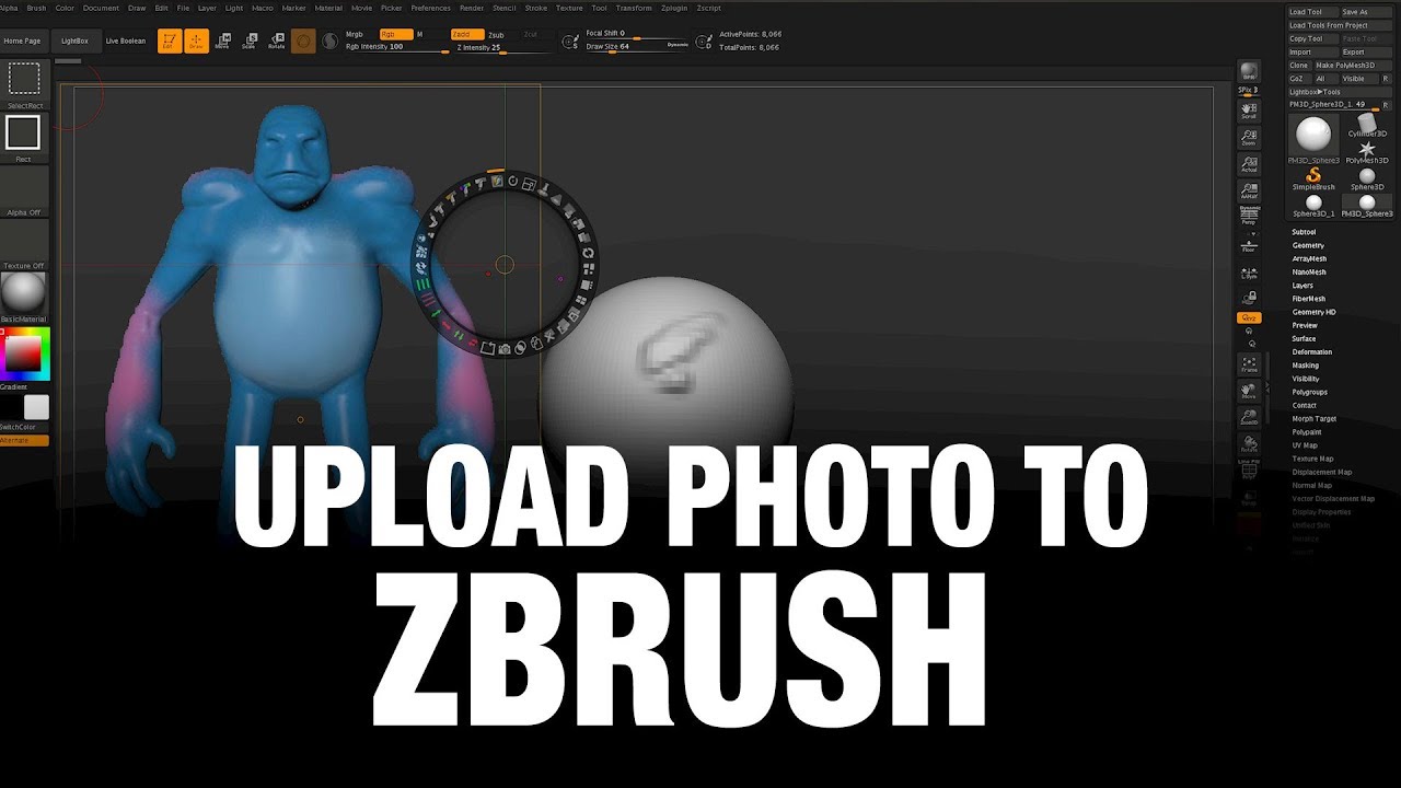 how to upload a background on zbrush