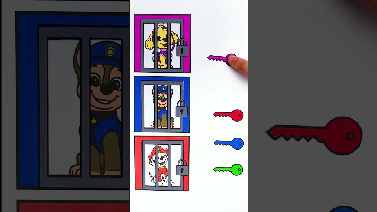 Learn Colors With Paw Patrol 🗝️ Match Keys and Jail