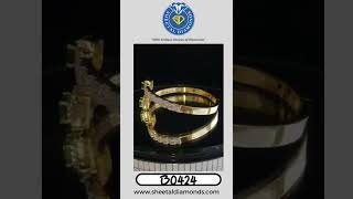ll B0424 ll Exclusive Real Diamond Openable Baguette Diamond Bracelet.