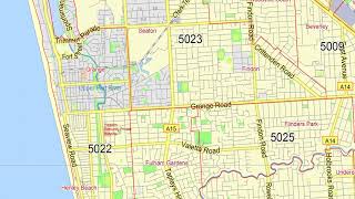 Adelaide Australia Zipcodes printable editable layered Vector Map