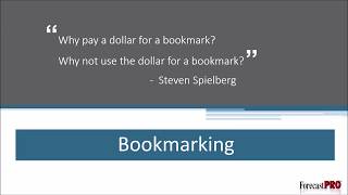 What's New in Forecast Pro TRAC Version 5: Bookmarks