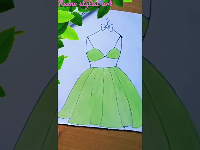 How To Draw a Dress || Drawing for beginners #fashion #shorts