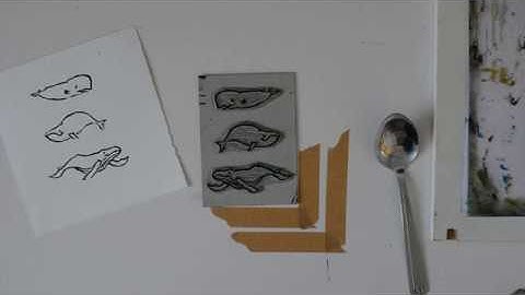 Printing a lino cut without a press.