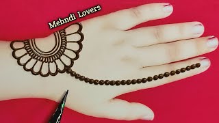 very easy trick back hand arabic mehndi design - simple gol tikki henna design - Mehndi Lovers