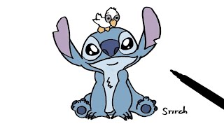 How to Draw Stitch with a Duckling I Easy Drawing Step by Step