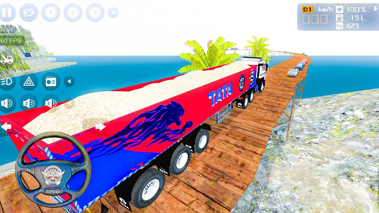 Big heavy Trolley Truck offRoad Drive Full Loaded Truck Driving Gameplay Bus Simulator indonesia 