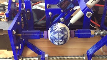 Improved Printable EggBot from Thingverse printing a design from Thingverse