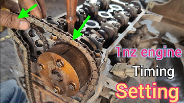 Toyota 1nz engine timing mark and timing chain installed, 1nz engine timing video