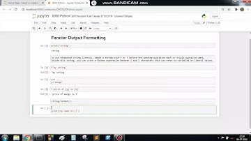Python 039: Fancier Output Formatting (formatted string literals, str.format() )