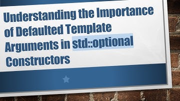 Understanding the Importance of Defaulted Template Arguments in std::optional Constructors