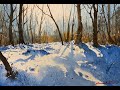 Watercolor painting tutorial - Snowy scene