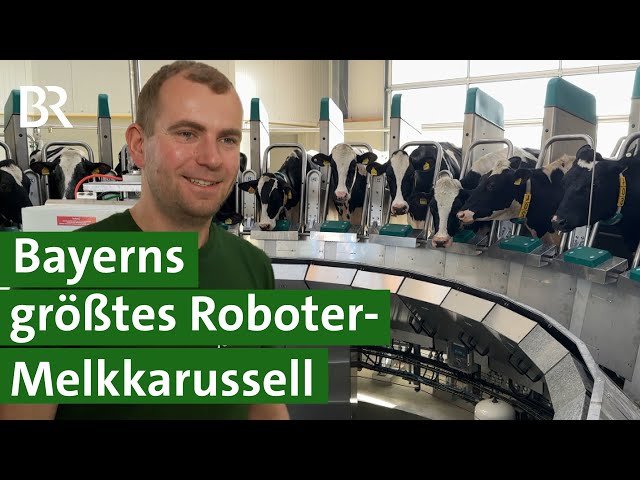 Neuer Kuhstall, moderne Technik: Hier melken 28 Roboter im Karussell! | Unser Land | BR class=
