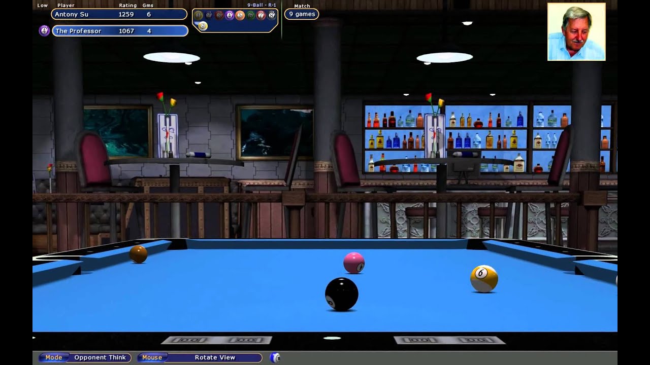 Virtual Pool 4 - Antony Su vs The Professor (COM) - One Rack